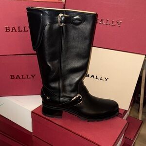 Bally Black Heeled Boots with Chunky Heel